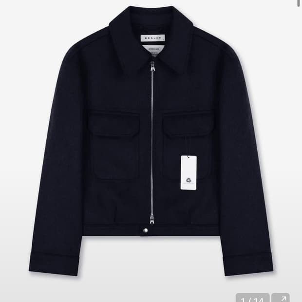 비슬로우 캐시미어 밀리터리 울자켓 네이비 m 95