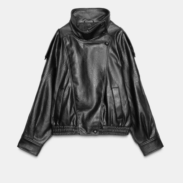 자라 zara 페이크 레더 점퍼 