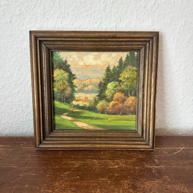 독일)빈티지 나무풍경 유화(핸드페인팅)