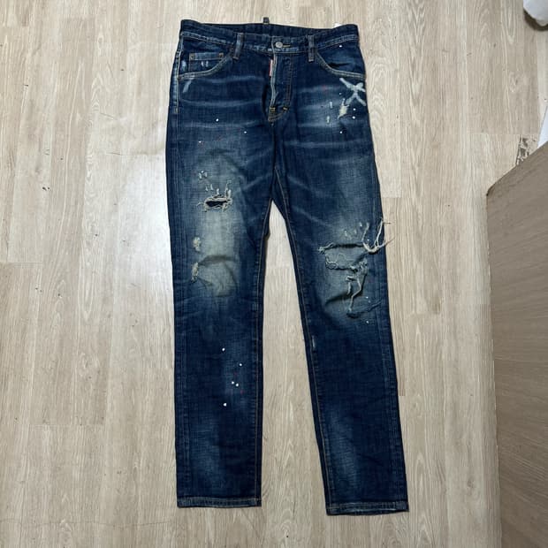 디스퀘어드2 데미지 워싱 데님 청바지 46 