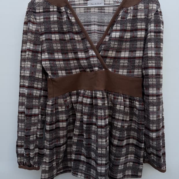 체크 랩 티셔츠 너드