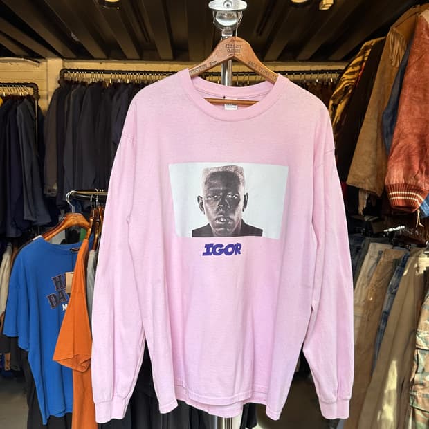 타일러 더 크리에이터 래퍼 프린팅 롱슬리브 티셔츠