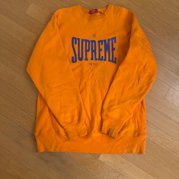 Supreme NYC crewneck 주황색 XL