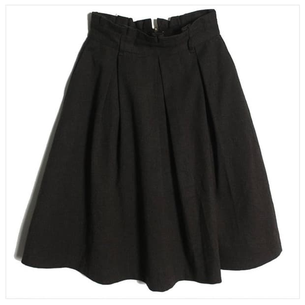 미디 플리츠 스커트