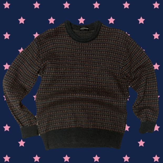 빈티지 패턴 울 니트 