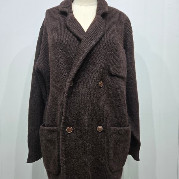 발망 브라운 더블 버튼 니트 가디건