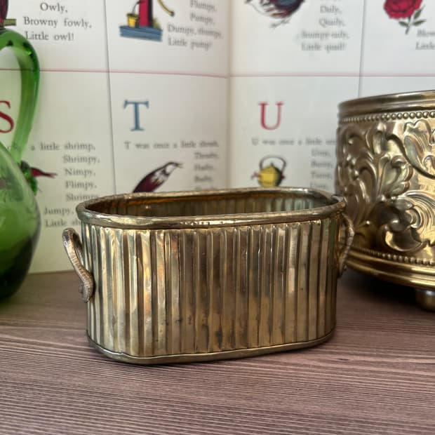 빈티지 앤틱 브라스 바스켓 