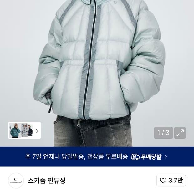 스키즘인듀싱 패딩 OPAQUE DOWN JACKET