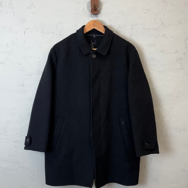 입생로랑 90s 빈티지 울 코트 블랙