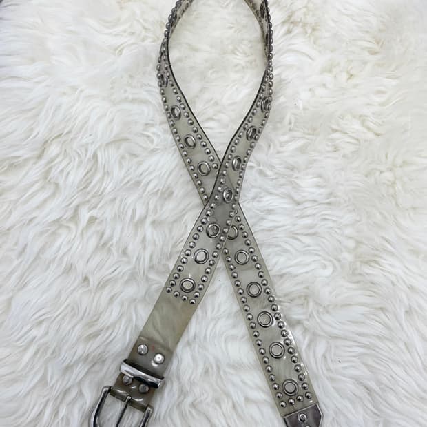 y2k 락시크 에나멜 펀칭 버클 벨트