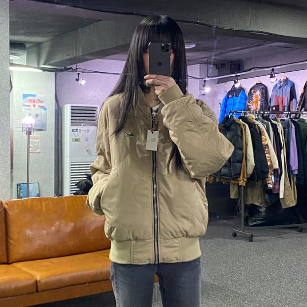 라코스테 리버시블 퀄팅 나일론 블루종 자켓 B3984 