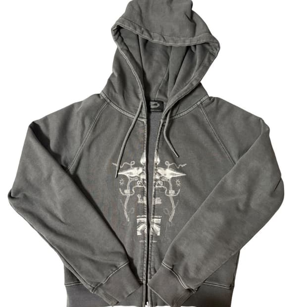 웰빙익스프레스 Digital Tattoo Hoodie Zip Up 차콜