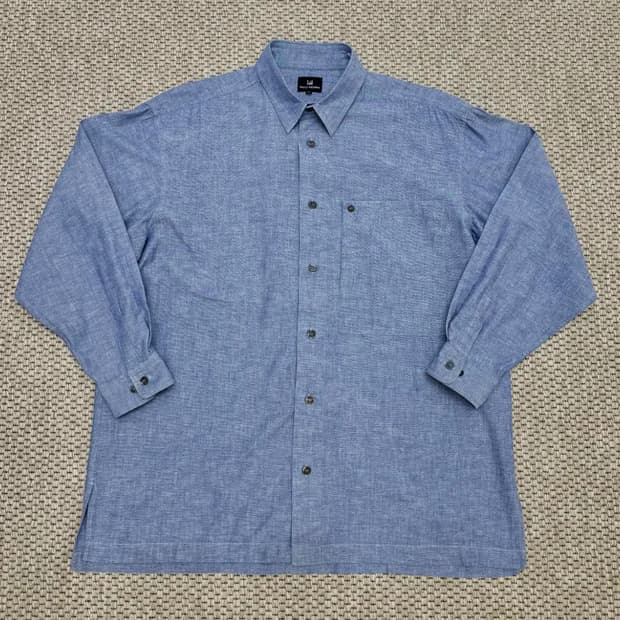 이세이미야케 80s 샴브레이 셔츠