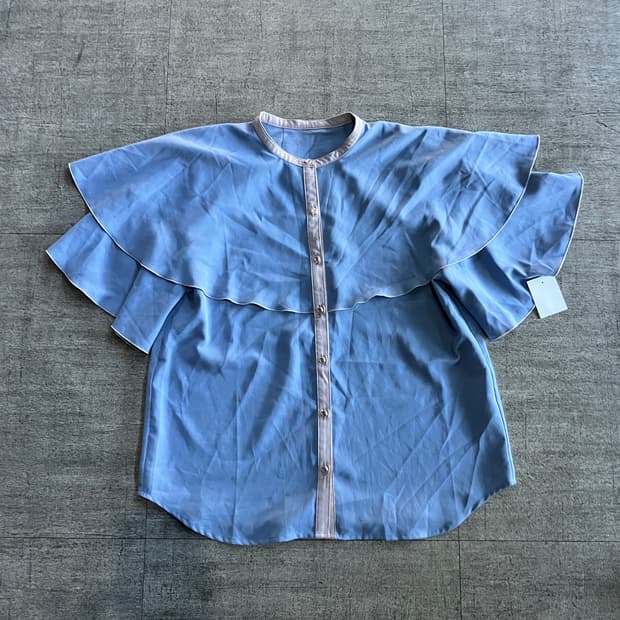 일본빈티지 Grl 달천깔페어리 프린세스 공주풍 케이프깔 배색블라우스