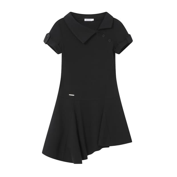 미세키 서울 슬래시 버튼 플레어 원피스