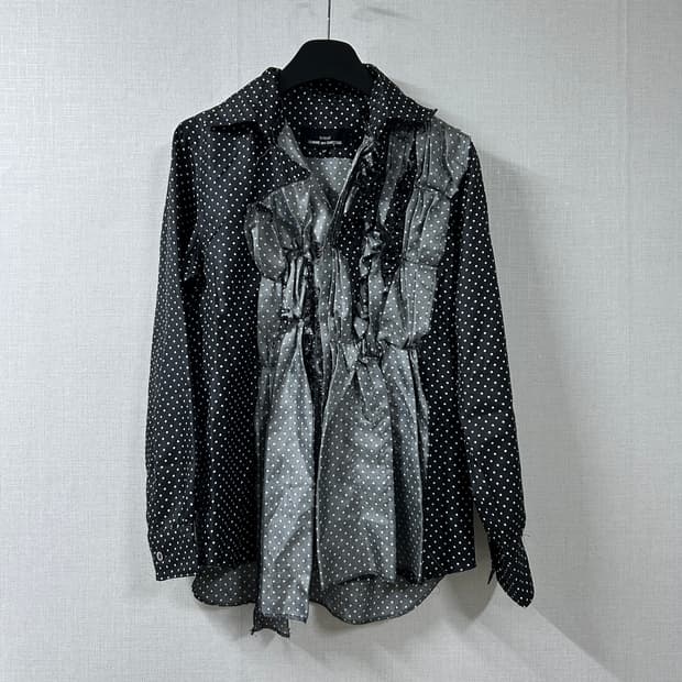 Tricot comme des garcons dot ruffle lace