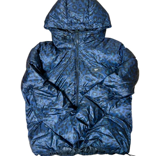 Reebok 리복 스몰 와펜 후드 숏 푸퍼(W) 레오파드 패딩 재킷 L 