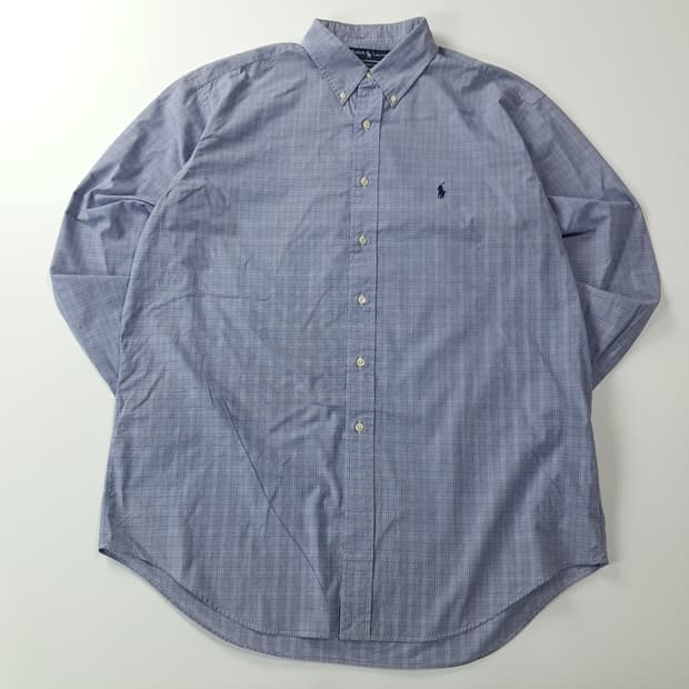 CK705 XL 폴로 90s 홍콩판 블루 글렌체크 셔츠 남방
