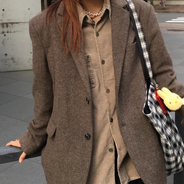 아와이(Awaii) 빈티지 블레이저 자켓+ 코듀로이 셔츠 세트