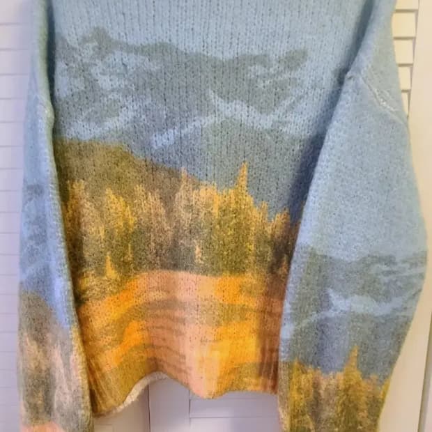 Zara 명화 감성 패턴 니트