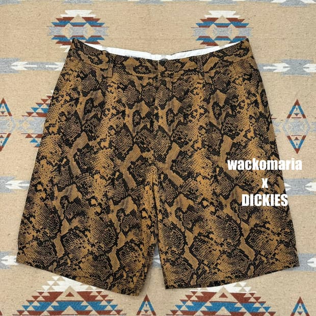 [M] 와코마리아 x 디키즈 플리티드 쇼츠 트라우저 파이톤