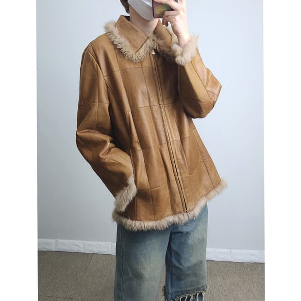 (Christ) 퍼 레더 자켓