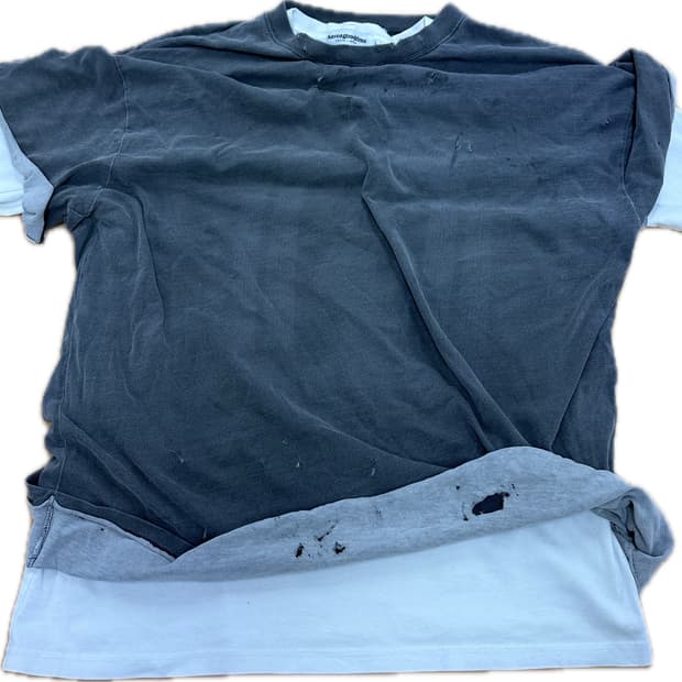 [4QW] Reconstructed Layered T-shirt