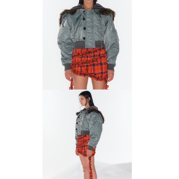 open yy 폭스 퍼 지퍼후드 카키 2사이즈