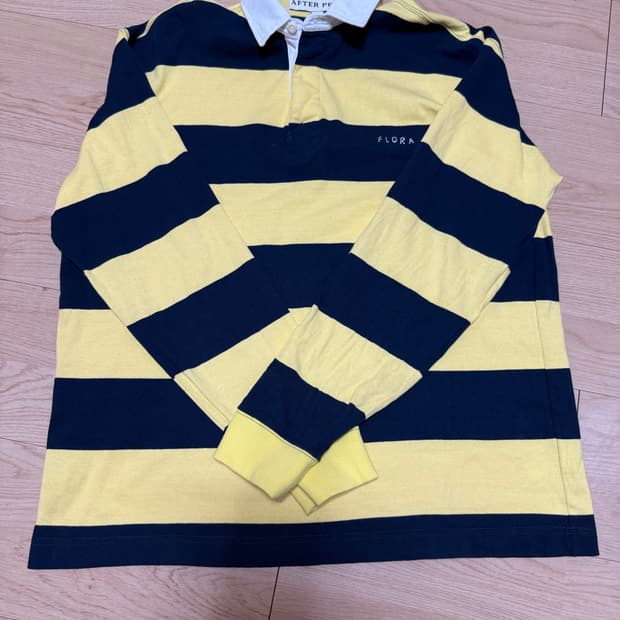 애프터프레이 스트라이프 저지 럭비 셔츠 옐로우