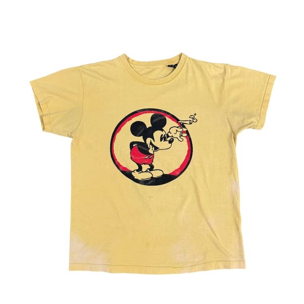 빈티지 90s Mickey Smoking 미키 스모킹 페이드 티셔츠