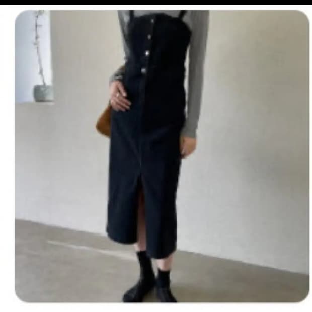 더베이지스 코르 데님 오버롤 원피스