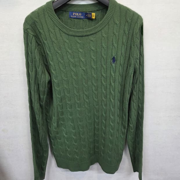 폴로랄프로렌 케이블 니트 그린 m