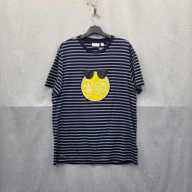라코스테 yazbukey 콜라보 스트라이프 반팔 티셔츠