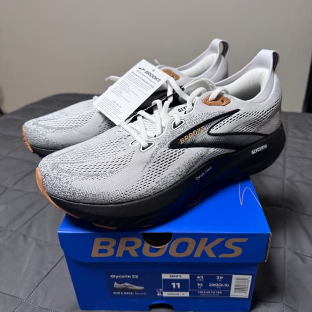 [새상품] 브룩스 글리세린22 화이트 그레이