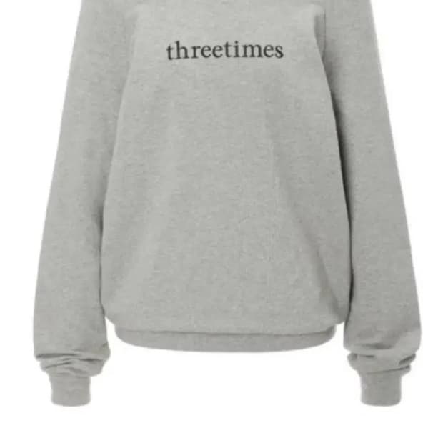 쓰리타임즈 오프숄더 맨투맨 그레이