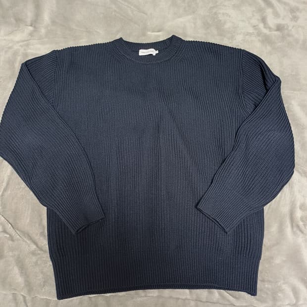 스테디에브리웨어 크루넥 코튼 립 니트 다크네이비 2사이즈