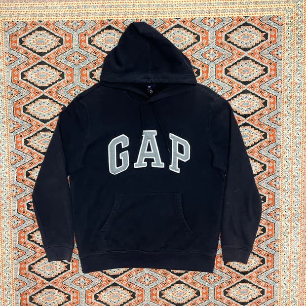 갭 스펠로고 딥네이비 기모 후드티셔츠 남성M