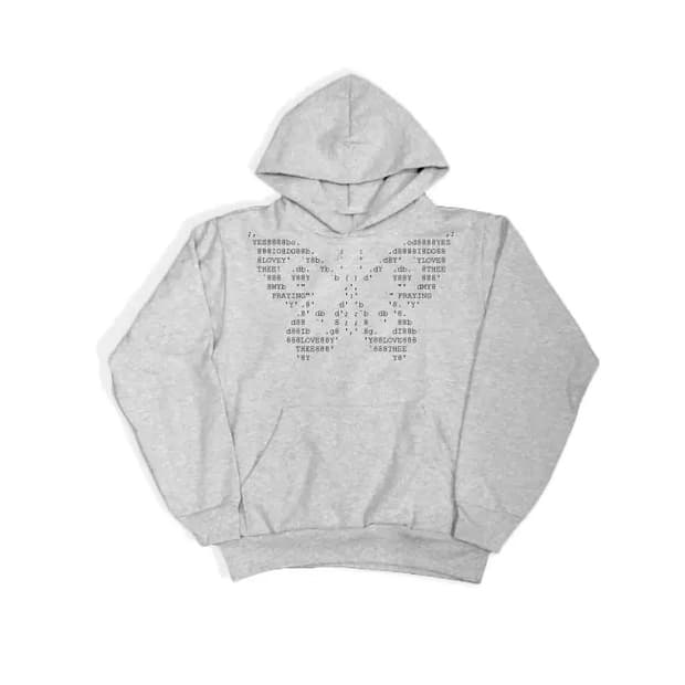 Praying Butterfly Hoodie Grey