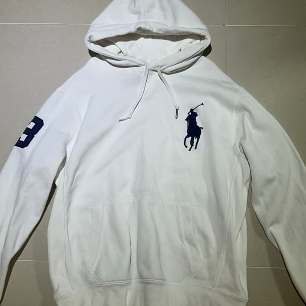 폴로 빅포니 후드티 화이트