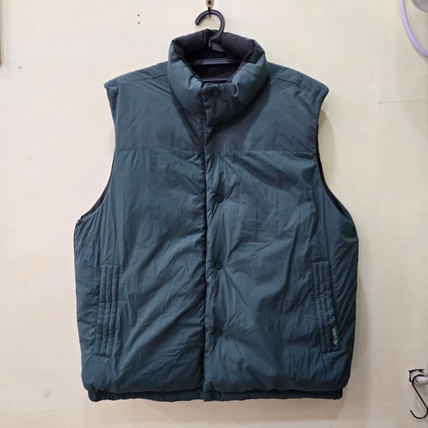 [2XL] BENETTON 양면 패딩 베스트 (블랙/그린)