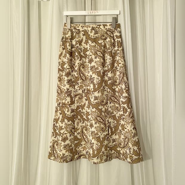 Vintage Paisley Ethnic Boho Long Skirt