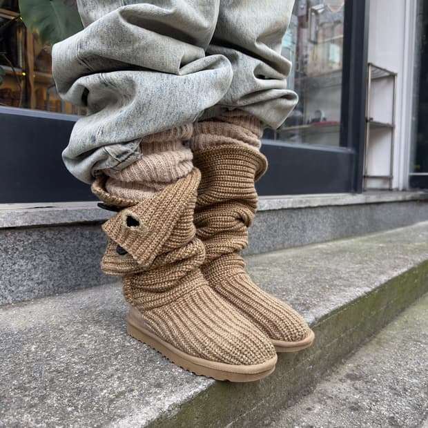 2000s Y2K 니트 카디 어그 부츠