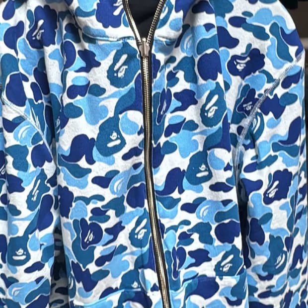 [XL] 베이프 리버시블 샤크후드 블루 카모