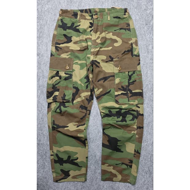 레드 러기슨 랩 빈티지 카모플라쥬 밀리터리 카고 팬츠 XL