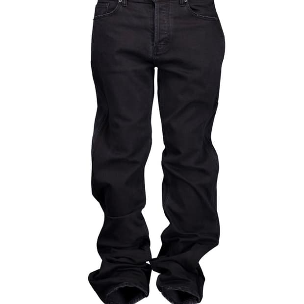 (2)언더마이카 느와르 코티드 배기 진 블랙