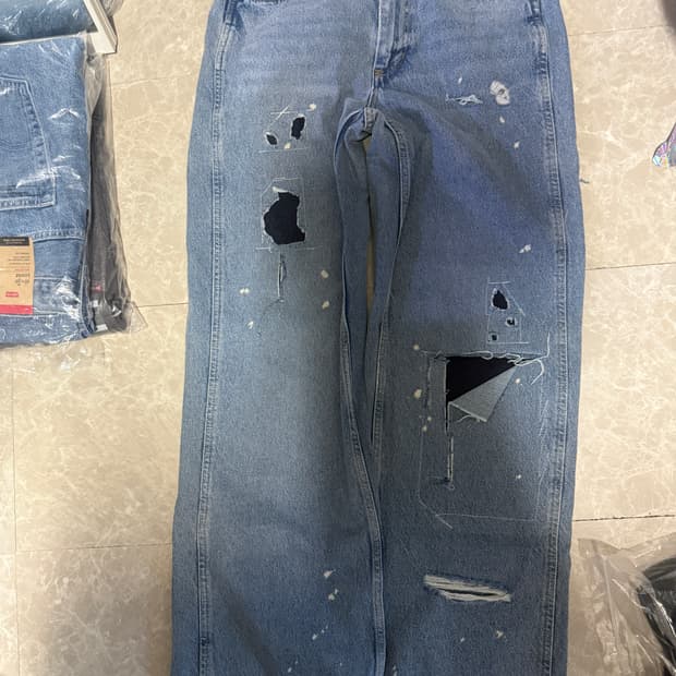 36사이즈 자라 아더에러 패치워크 데님 블루