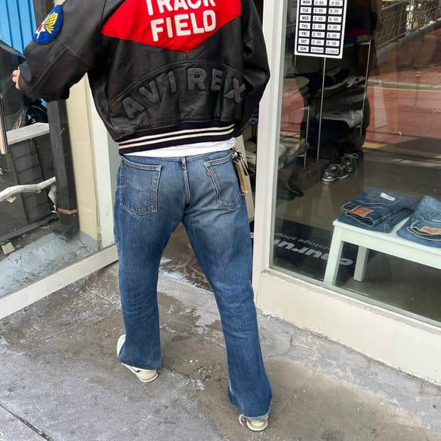 90s Avirex 아비렉스 트랙필드 레더 바시티 자켓