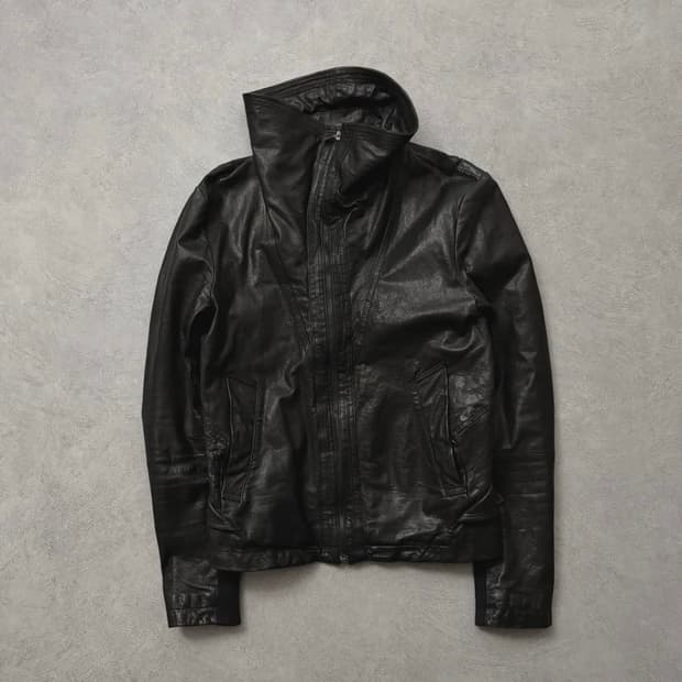 코데즈컴바인 하이넥 램스킨 레더자켓