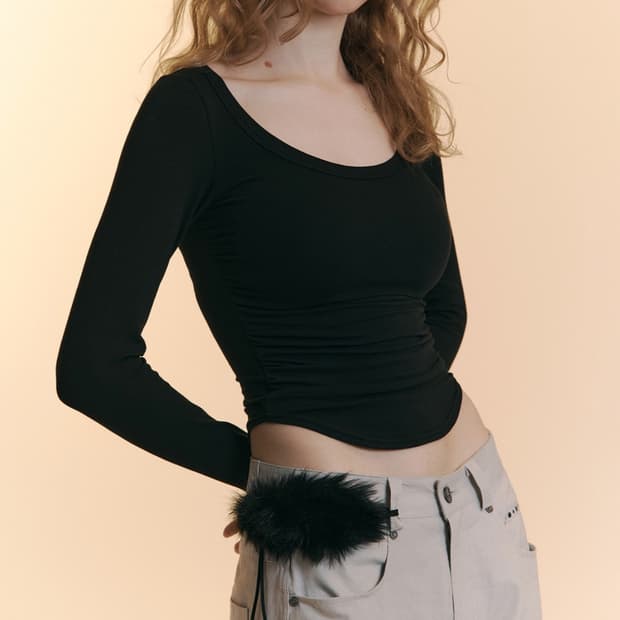 플리즈노팔로우 플노팔 뉴모모탑 블랙 새상품