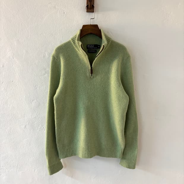 폴로 1/4 집업 니트